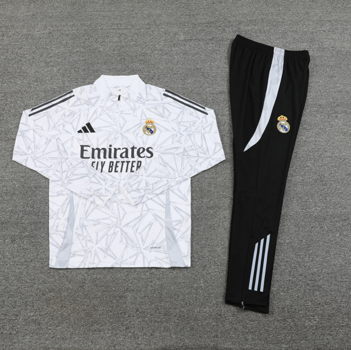 Real Madrid White Grid Tracksuit