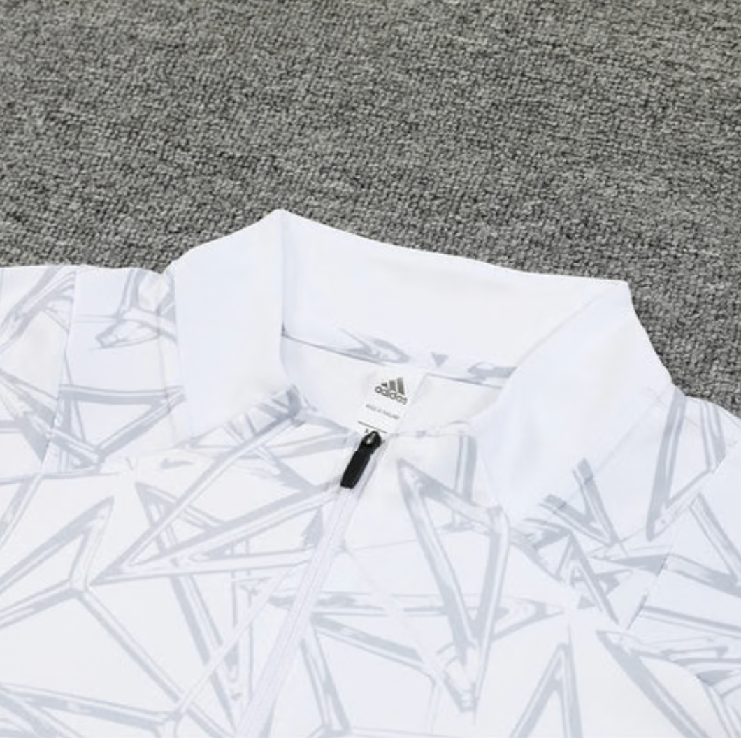 Real Madrid White Grid Tracksuit